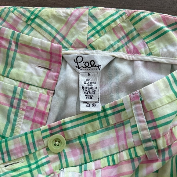 Lilly Pulitzer Madras Summer Pants Defined! Pinks + Greens + White Sz 6 - Picture 8 of 16